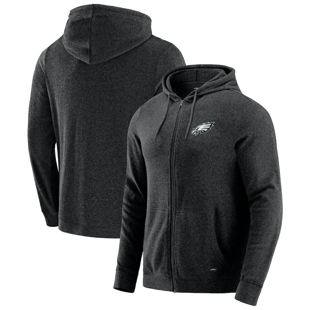 Philadelphia Eagles J. Palmer Players Lounge Tri-Blend Full-Zip Hoodie Dark Heather Gray | NFL