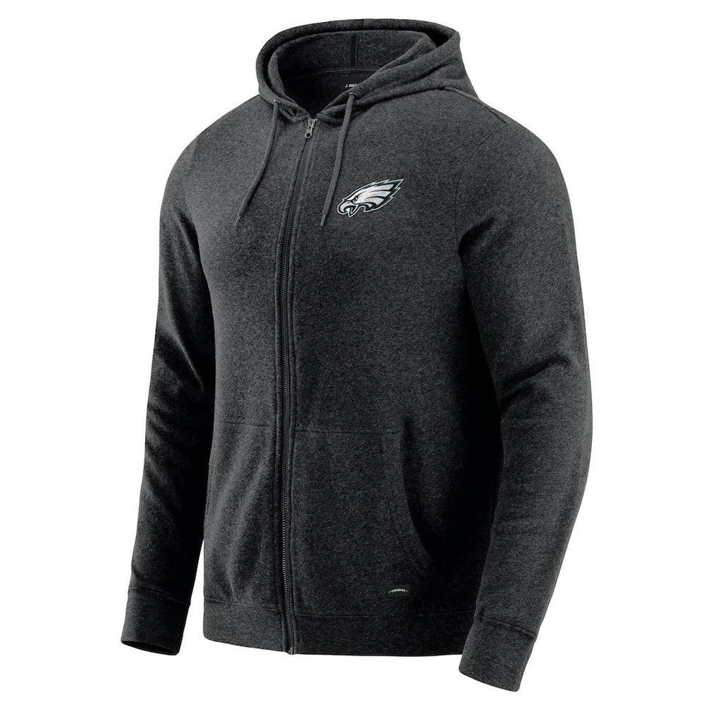 Philadelphia Eagles J. Palmer Players Lounge Tri-Blend Full-Zip Hoodie Dark Heather Gray | NFL