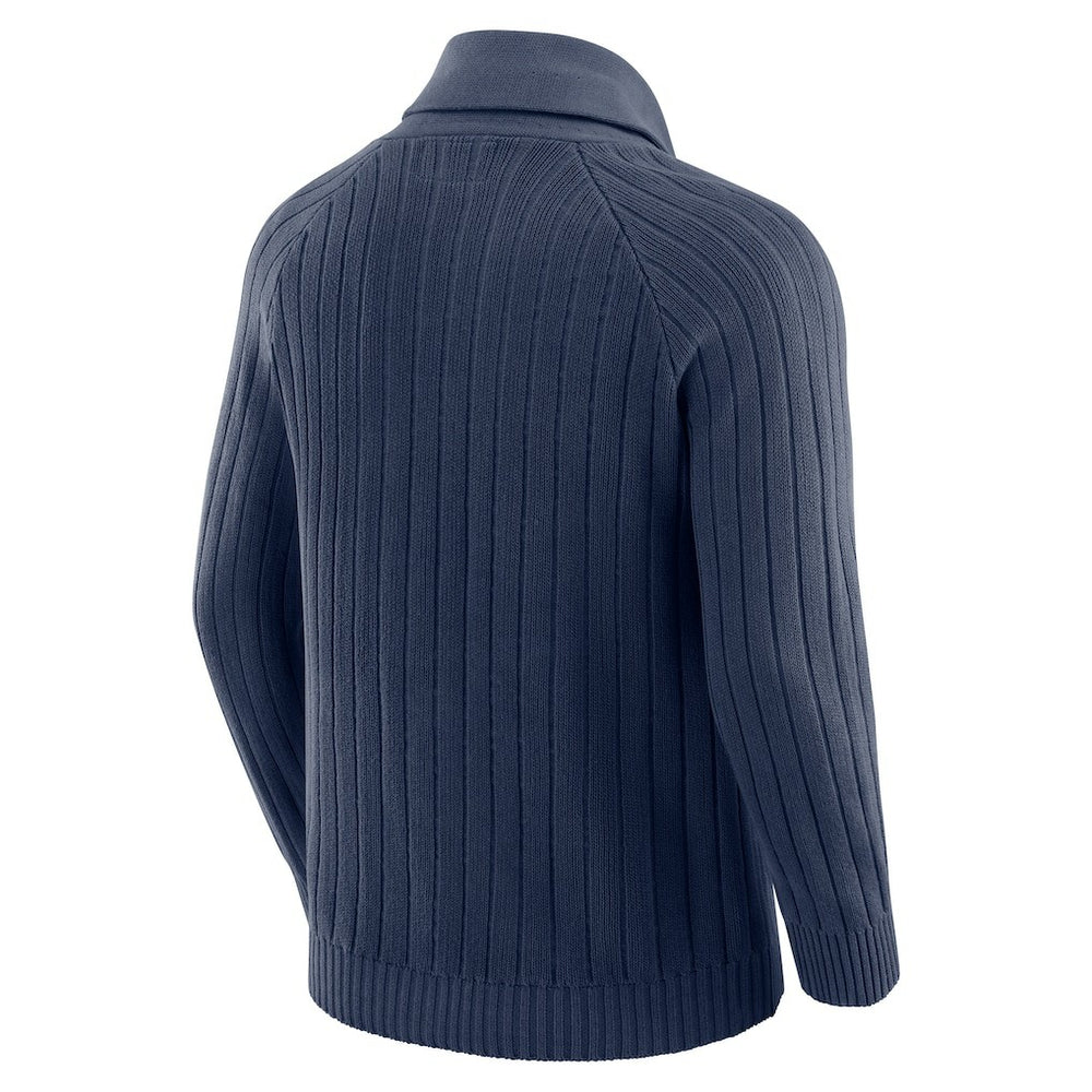 New England Patriots J. Palmer The Playmaker Cardigan Raglan Sweater Navy | NFL