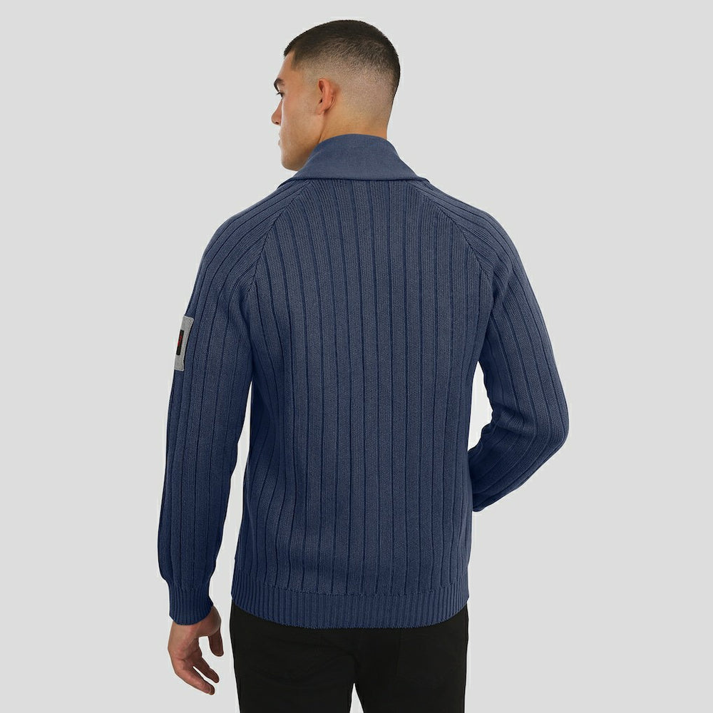 New England Patriots J. Palmer The Playmaker Cardigan Raglan Sweater Navy | NFL