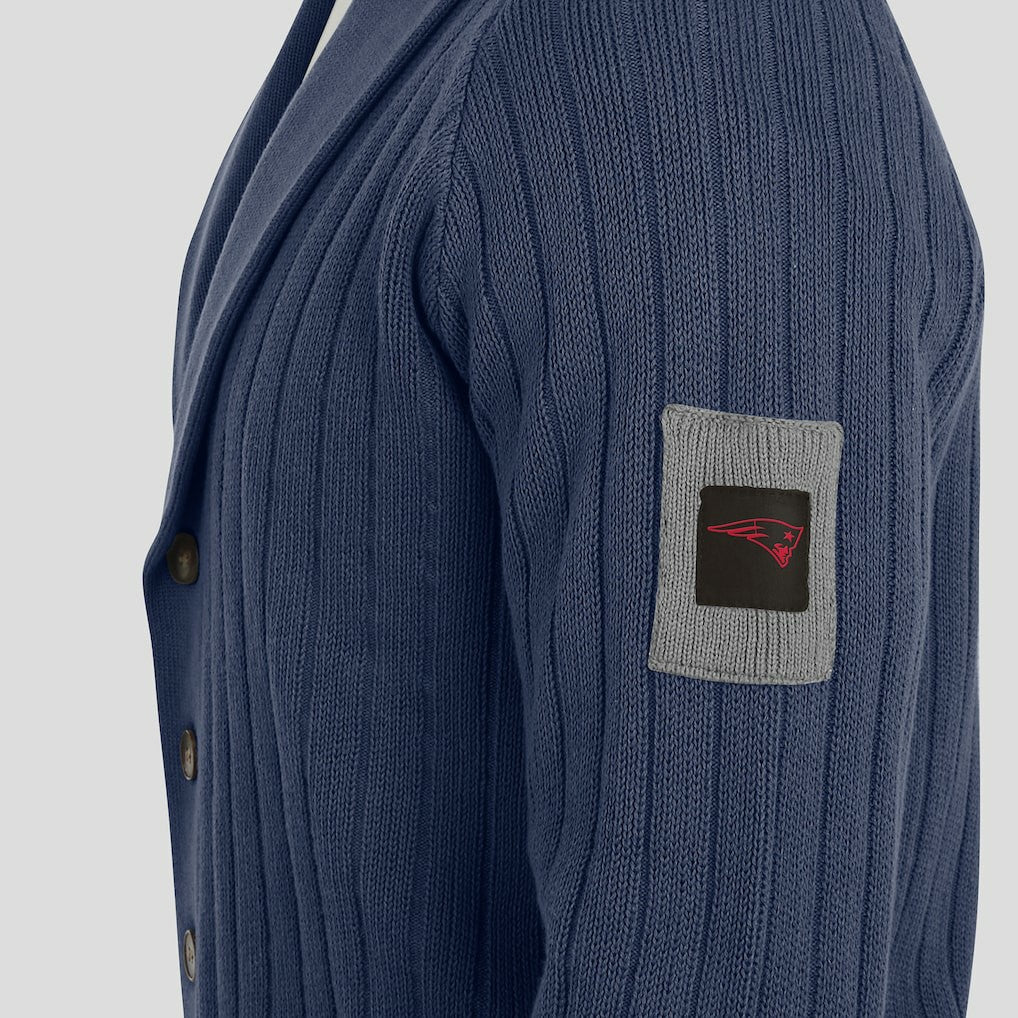 New England Patriots J. Palmer The Playmaker Cardigan Raglan Sweater Navy | NFL