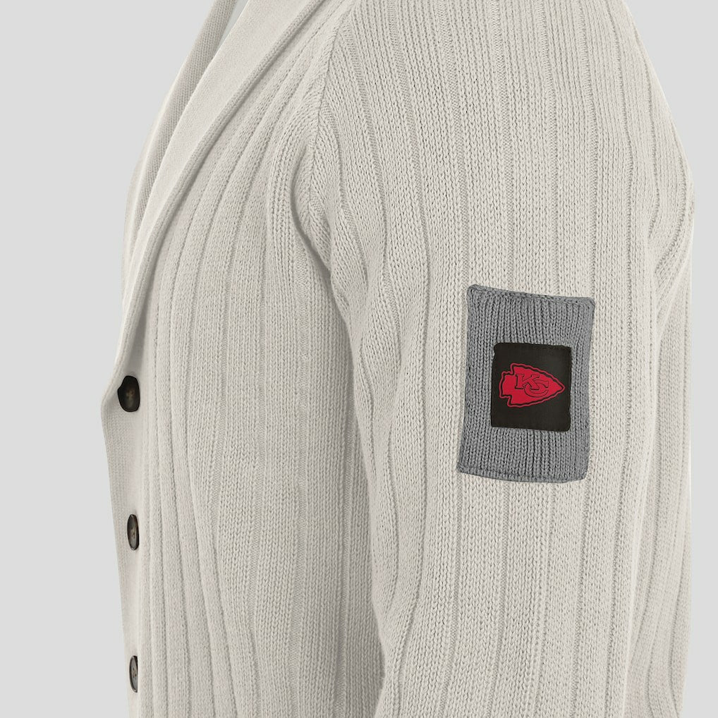 Kansas City Chiefs J. Palmer The Playmaker Cardigan Raglan Sweater Gray | NFL