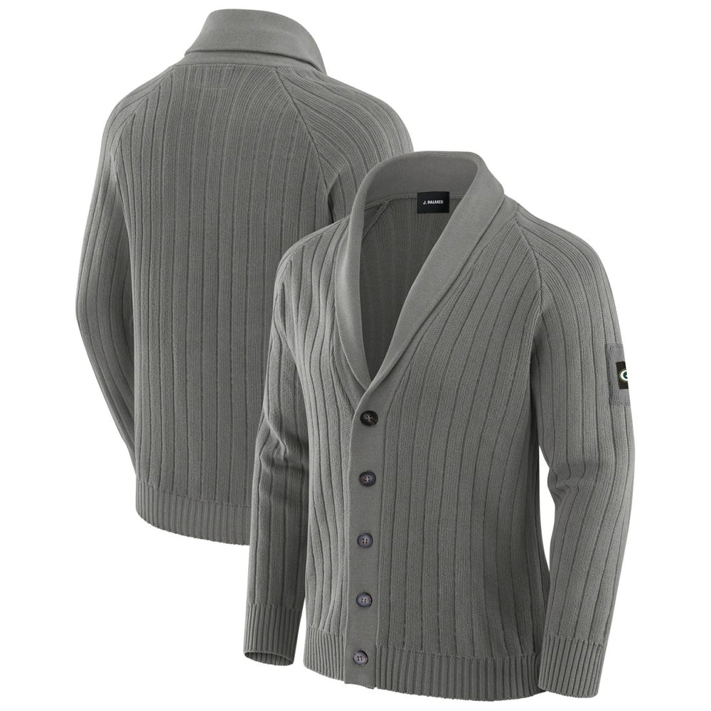 Green Bay Packers J. Palmer The Playmaker Cardigan Raglan Sweater Graphite | NFL