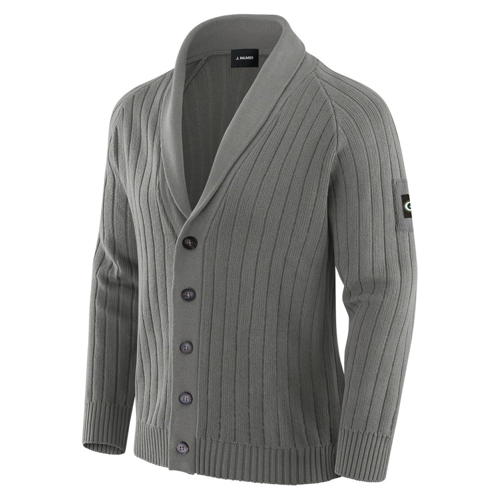 Green Bay Packers J. Palmer The Playmaker Cardigan Raglan Sweater Graphite | NFL