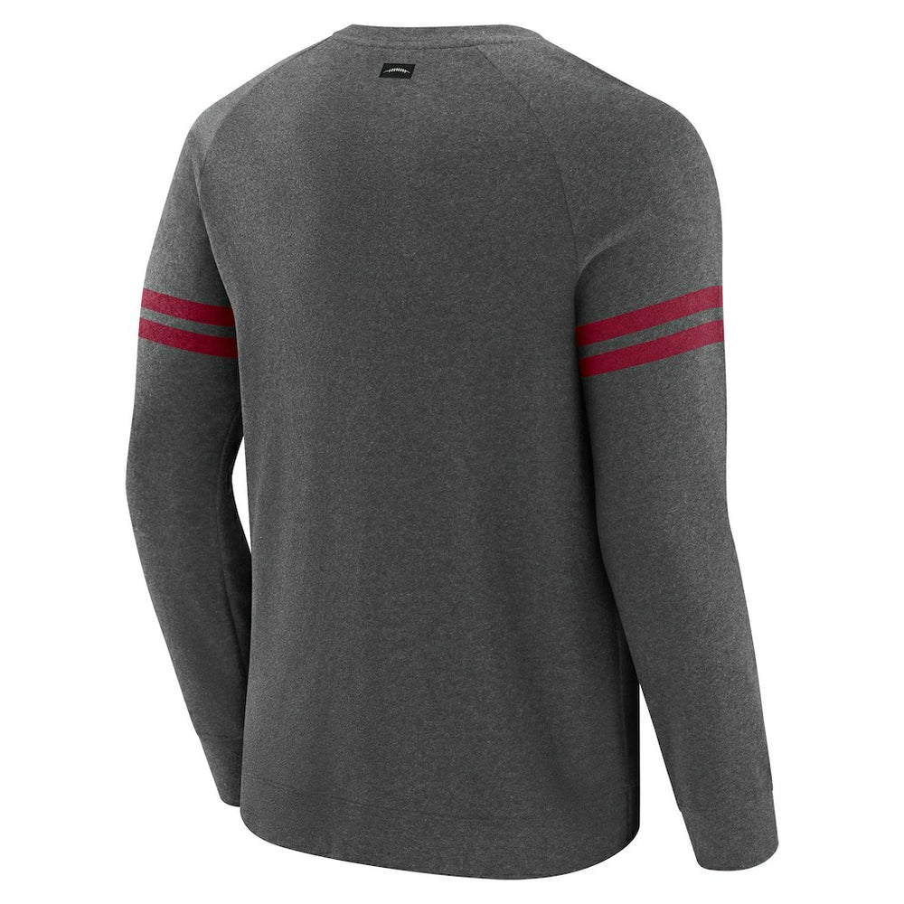 Washington Commanders J. Palmer Players Lounge Raglan Tri-Blend Sweatshirt Dark Heather Gray | NFL