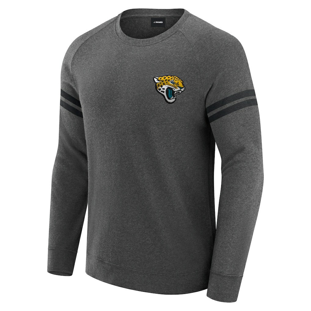 Jacksonville Jaguars J. Palmer Players Lounge Raglan Tri-Blend Sweatshirt Dark Heather Gray | NFL