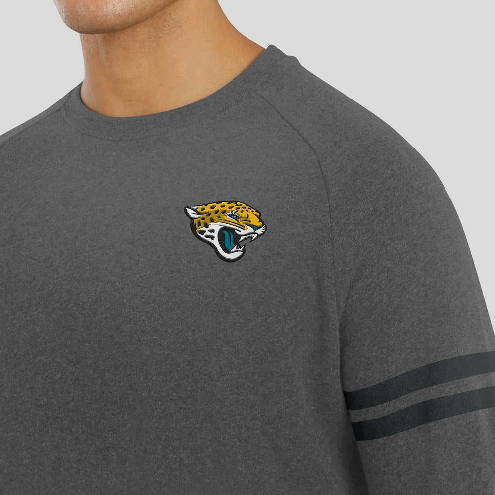 Jacksonville Jaguars J. Palmer Players Lounge Raglan Tri-Blend Sweatshirt Dark Heather Gray | NFL