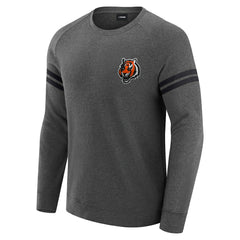 Cincinnati Bengals J. Palmer Players Lounge Raglan Tri-Blend Sweatshirt Dark Heather Gray | NFL