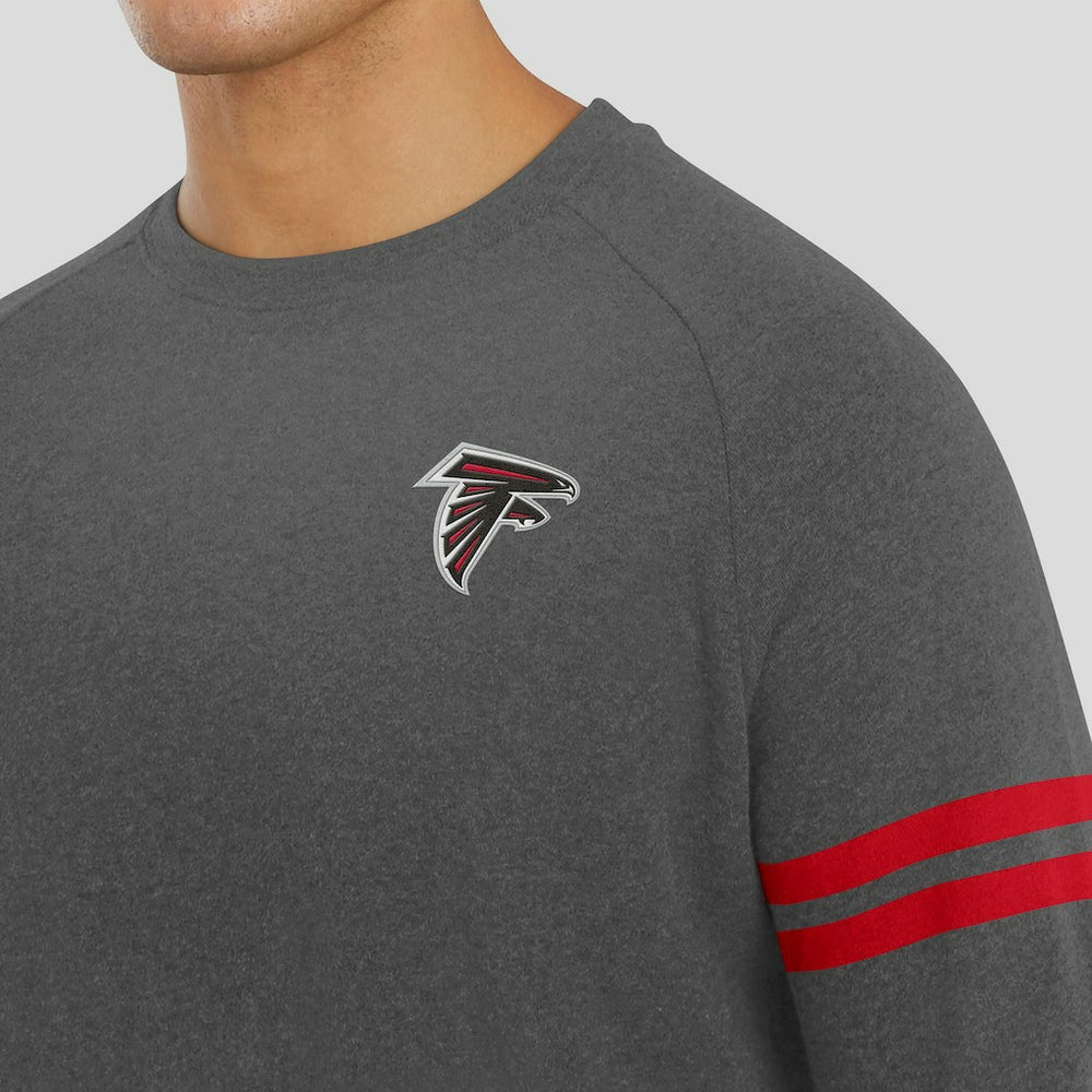 Atlanta Falcons J. Palmer Players Lounge Raglan Tri-Blend Sweatshirt Dark Heather Gray | NFL