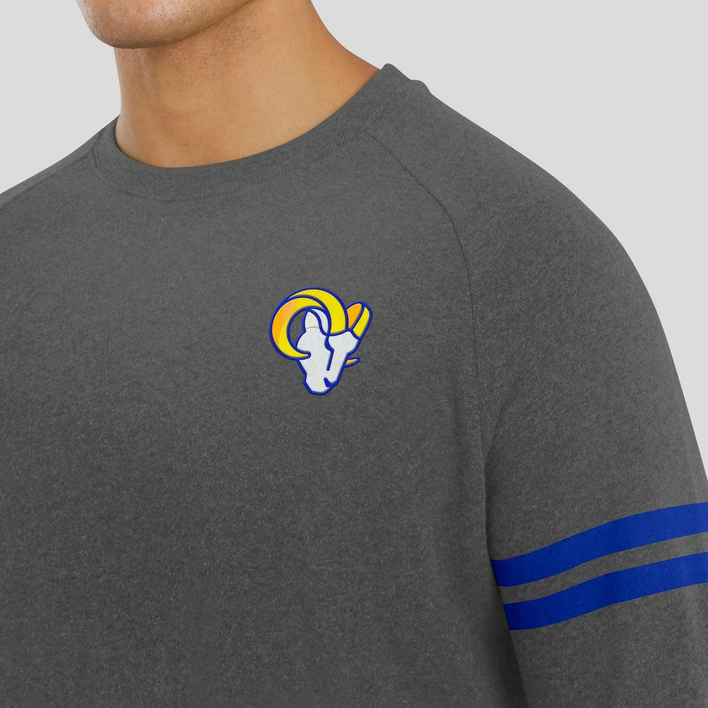 Los Angeles Rams J. Palmer Players Lounge Raglan Tri-Blend Sweatshirt Dark Heather Gray | NFL