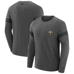 New Orleans Saints J. Palmer Players Lounge Raglan Tri-Blend Sweatshirt Dark Heather Gray | NFL