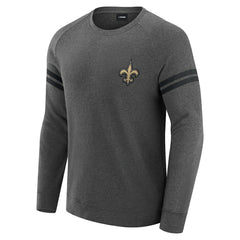 New Orleans Saints J. Palmer Players Lounge Raglan Tri-Blend Sweatshirt Dark Heather Gray | NFL