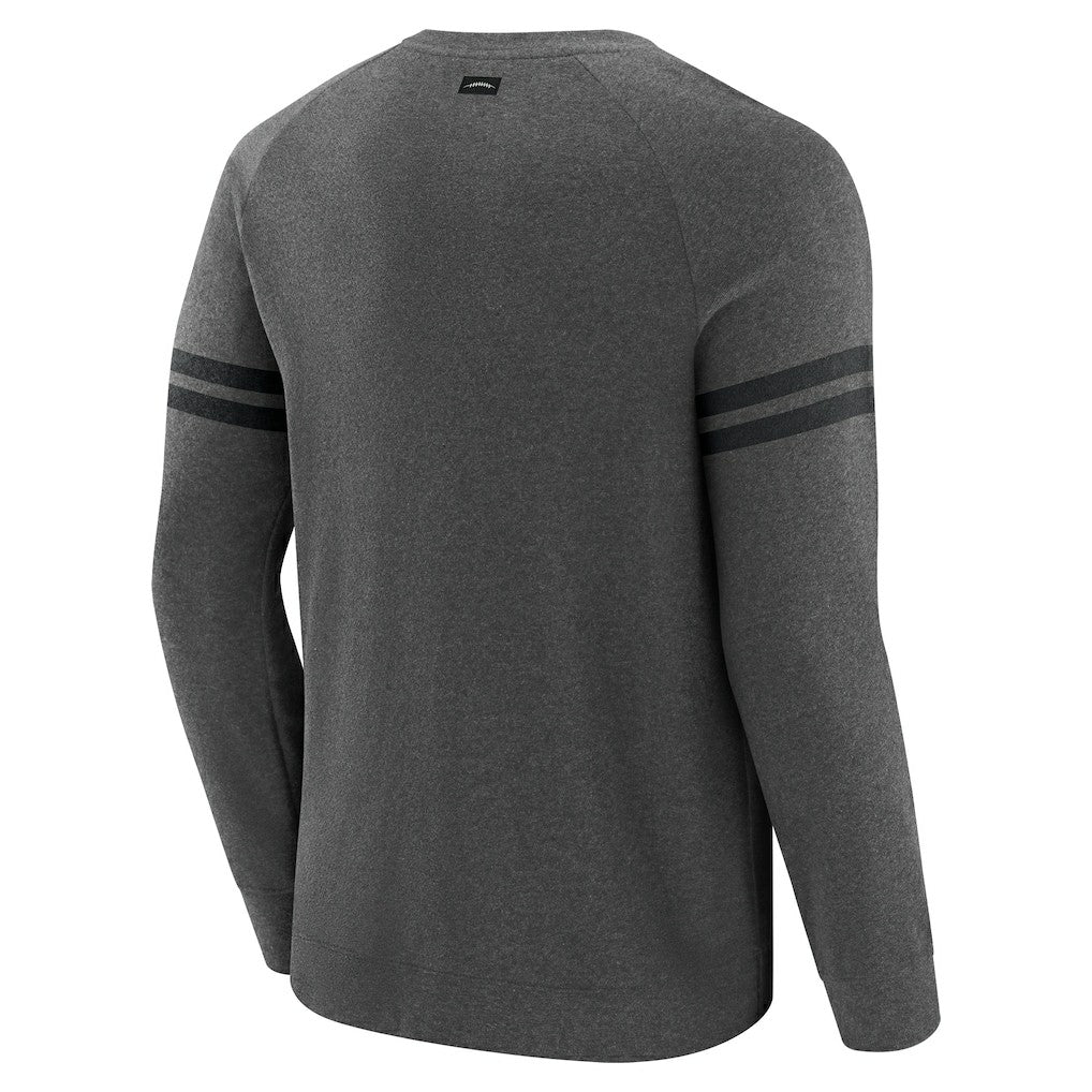 New Orleans Saints J. Palmer Players Lounge Raglan Tri-Blend Sweatshirt Dark Heather Gray | NFL