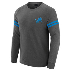 Detroit Lions J. Palmer Players Lounge Raglan Tri-Blend Sweatshirt Dark Heather Gray | NFL