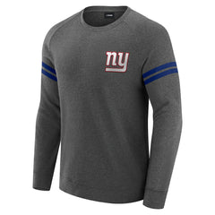 New York Giants J. Palmer Players Lounge Raglan Tri-Blend Sweatshirt Dark Heather Gray | NFL
