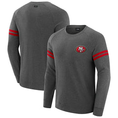 San Francisco 49ers J. Palmer Players Lounge Raglan Tri-Blend Sweatshirt Dark Heather Gray | NFL