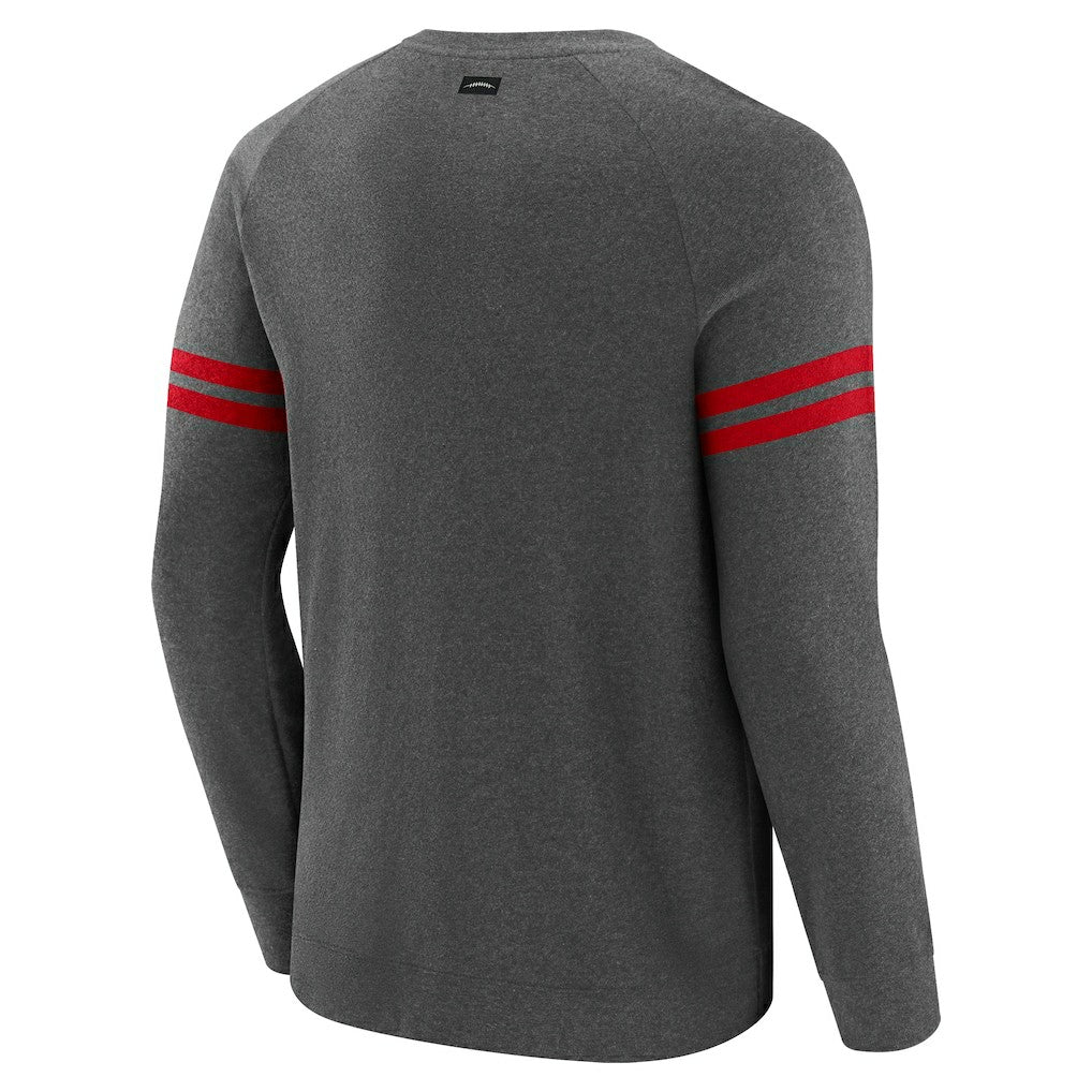 San Francisco 49ers J. Palmer Players Lounge Raglan Tri-Blend Sweatshirt Dark Heather Gray | NFL