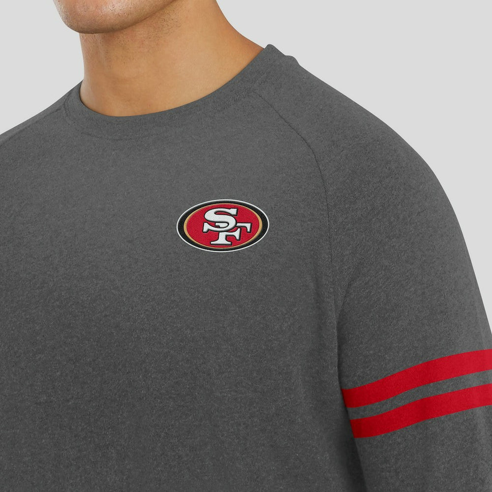 San Francisco 49ers J. Palmer Players Lounge Raglan Tri-Blend Sweatshirt Dark Heather Gray | NFL