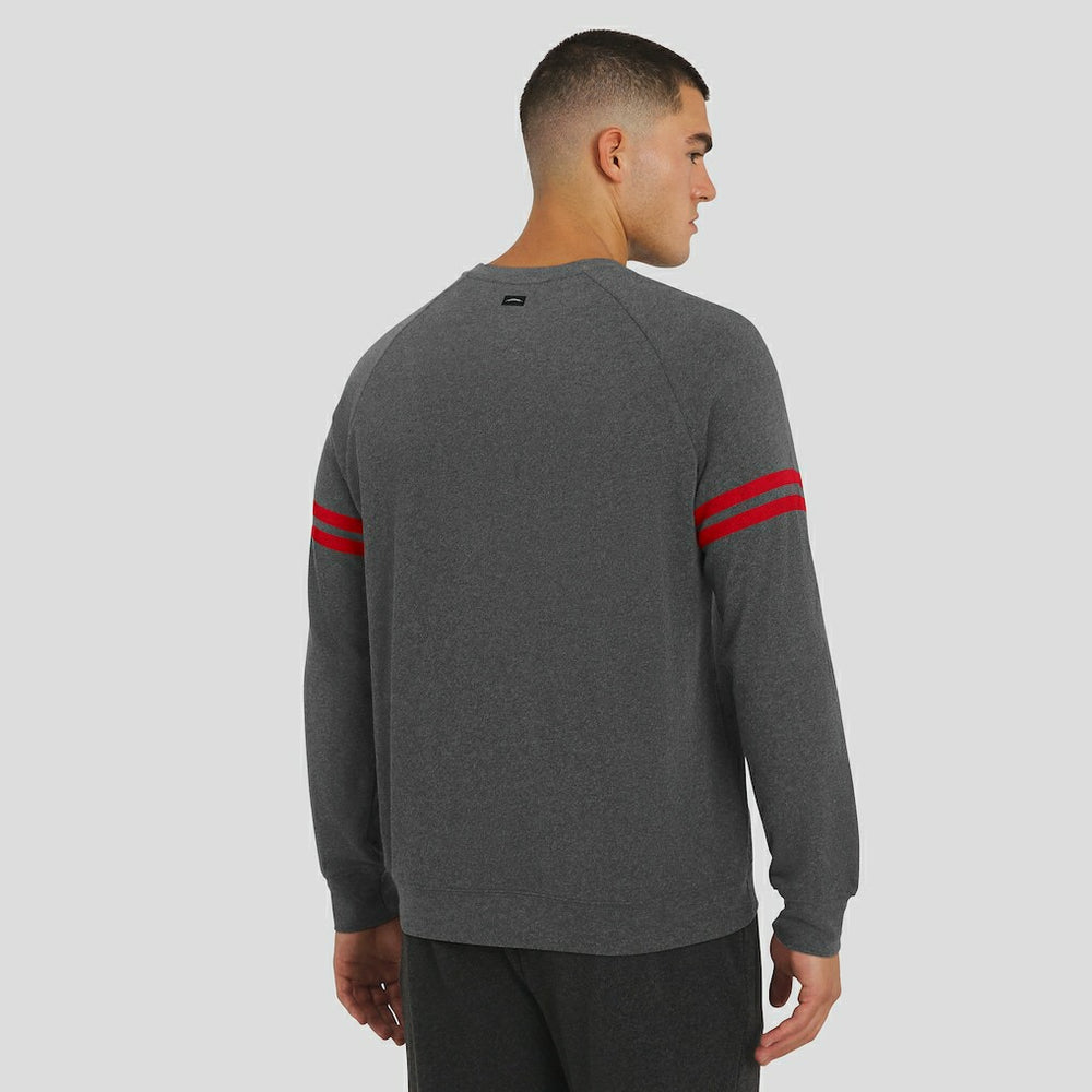 San Francisco 49ers J. Palmer Players Lounge Raglan Tri-Blend Sweatshirt Dark Heather Gray | NFL