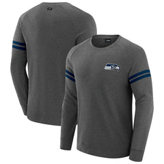 Seattle Seahawks J. Palmer Players Lounge Raglan Tri-Blend Sweatshirt Dark Heather Gray | NFL
