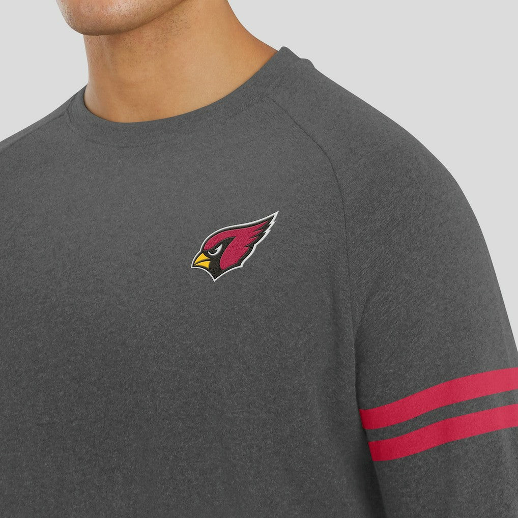 Arizona Cardinals J. Palmer Players Lounge Raglan Tri-Blend Sweatshirt Dark Heather Gray | NFL
