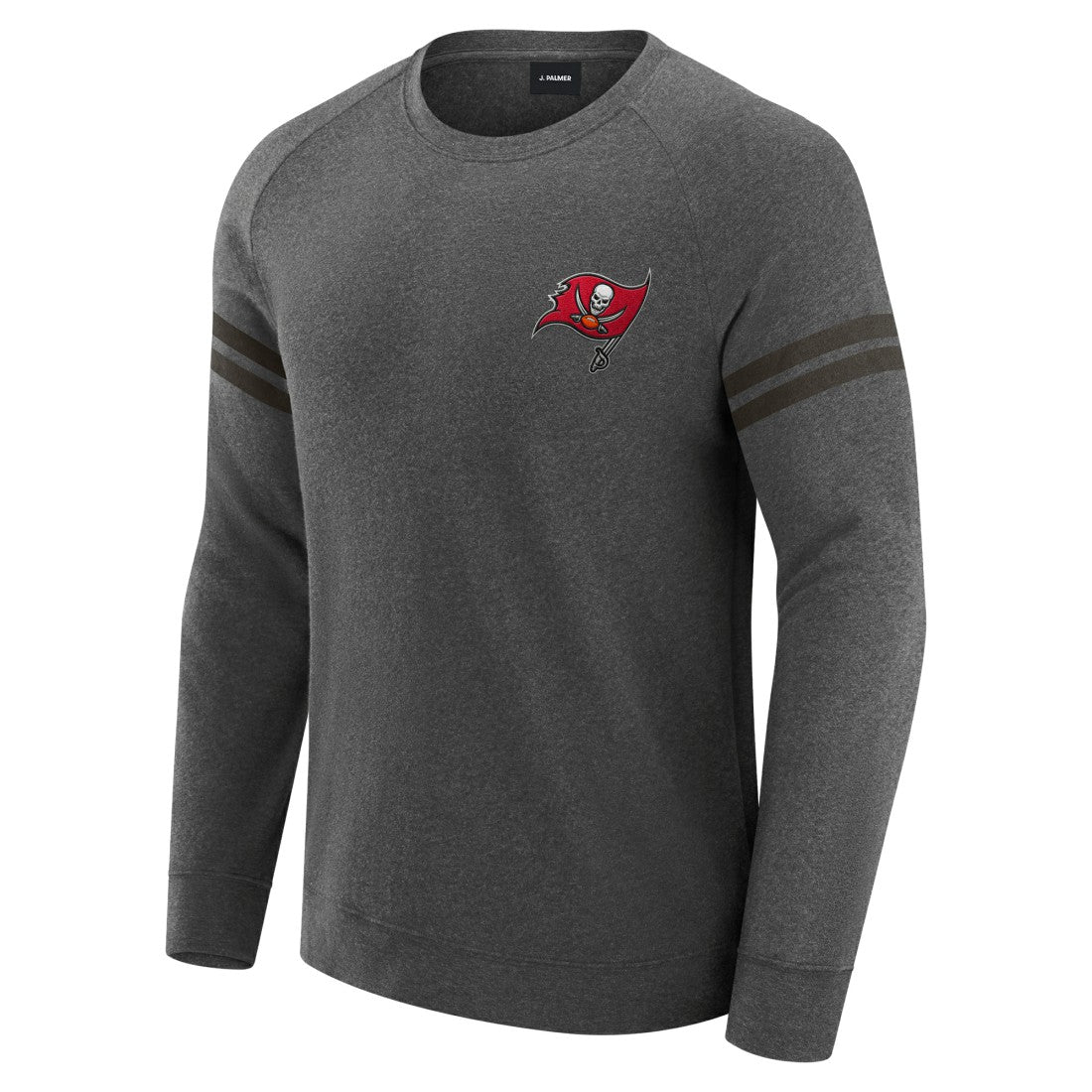 Tampa Bay Buccaneers J. Palmer Players Lounge Raglan Tri-Blend Sweatshirt Dark Heather Gray | NFL