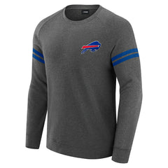 Buffalo Bills J. Palmer Players Lounge Raglan Tri-Blend Sweatshirt Dark Heather Gray | NFL