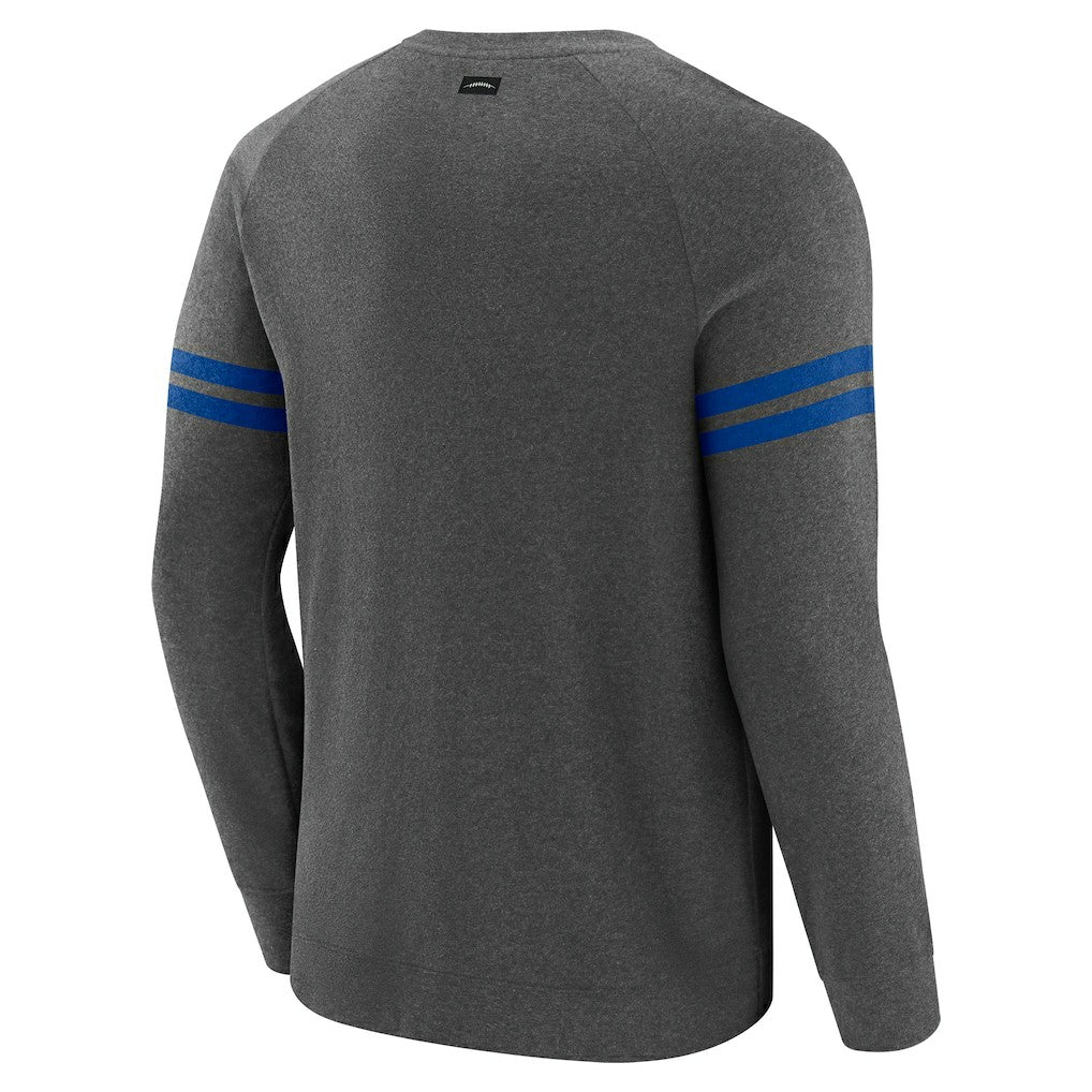 Buffalo Bills J. Palmer Players Lounge Raglan Tri-Blend Sweatshirt Dark Heather Gray | NFL