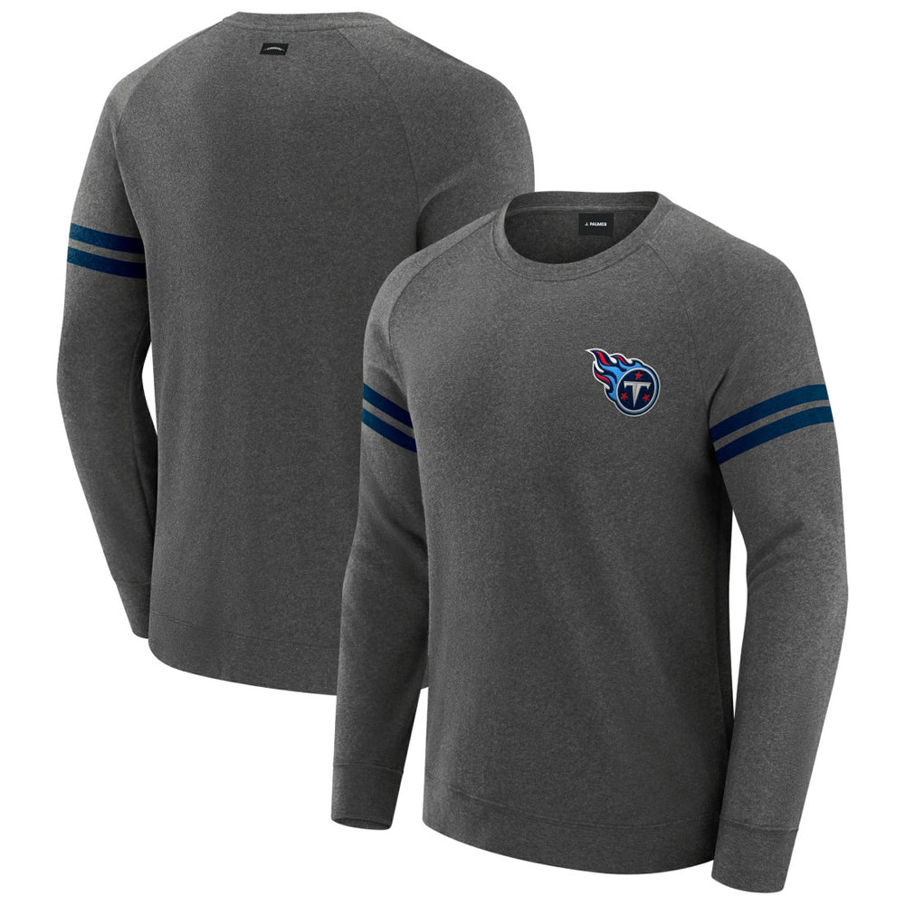 Tennessee Titans J. Palmer Players Lounge Raglan Tri-Blend Sweatshirt Dark Heather Gray | NFL