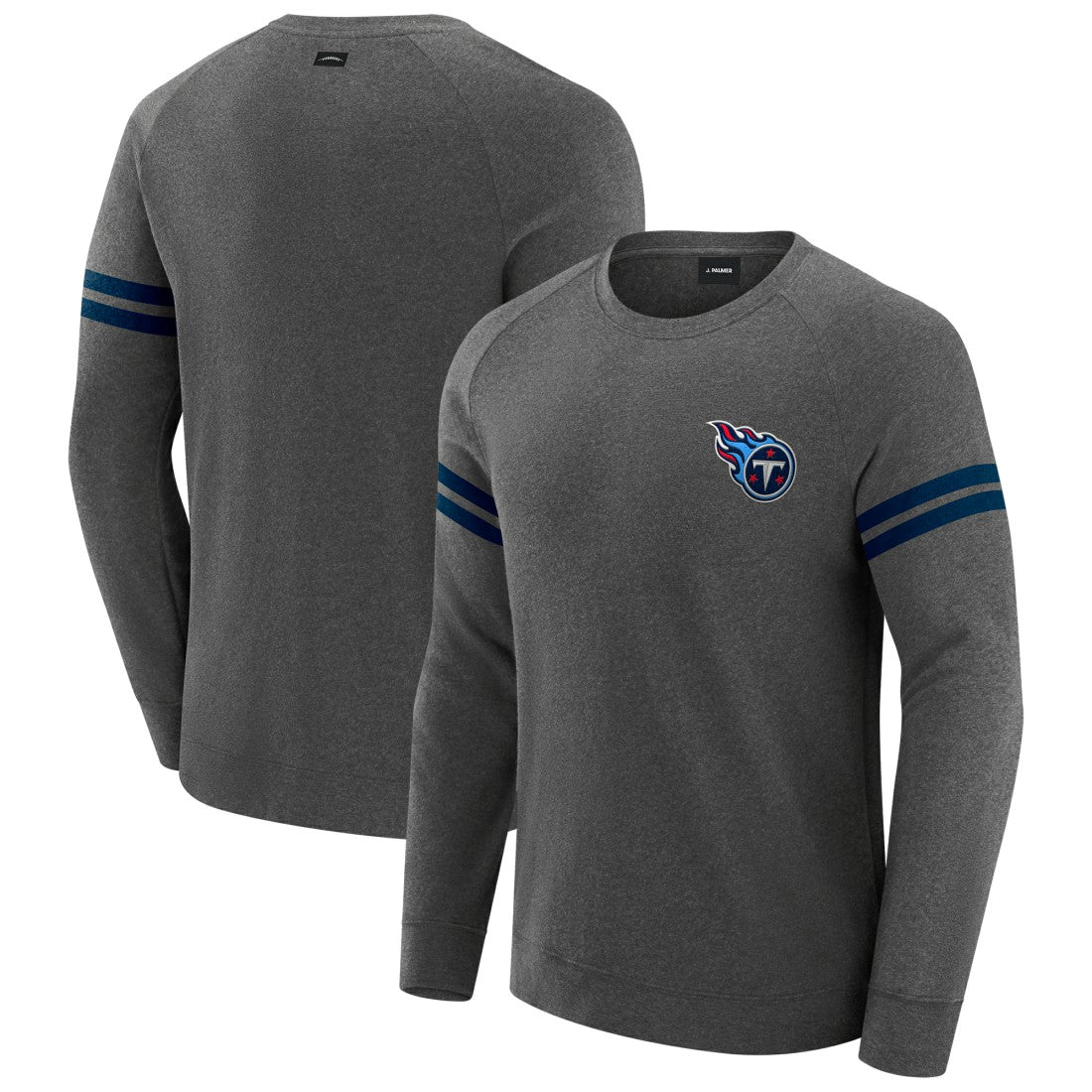 Tennessee Titans J. Palmer Players Lounge Raglan Tri-Blend Sweatshirt Dark Heather Gray | NFL