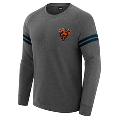 Chicago Bears J. Palmer Players Lounge Raglan Tri-Blend Sweatshirt Dark Heather Gray | NFL