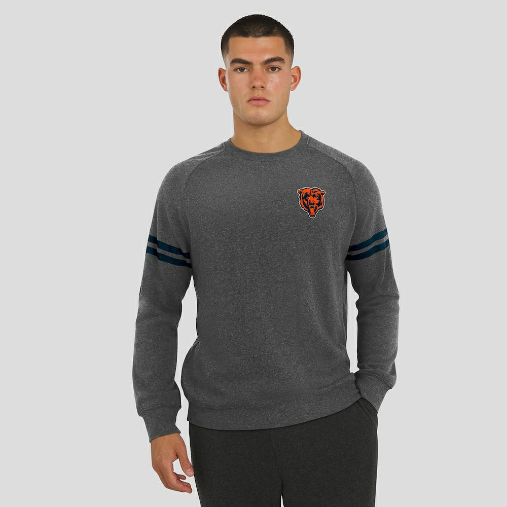 Chicago Bears J. Palmer Players Lounge Raglan Tri-Blend Sweatshirt Dark Heather Gray | NFL