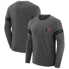 Houston Texans J. Palmer Players Lounge Raglan Tri-Blend Sweatshirt Dark Heather Gray | NFL