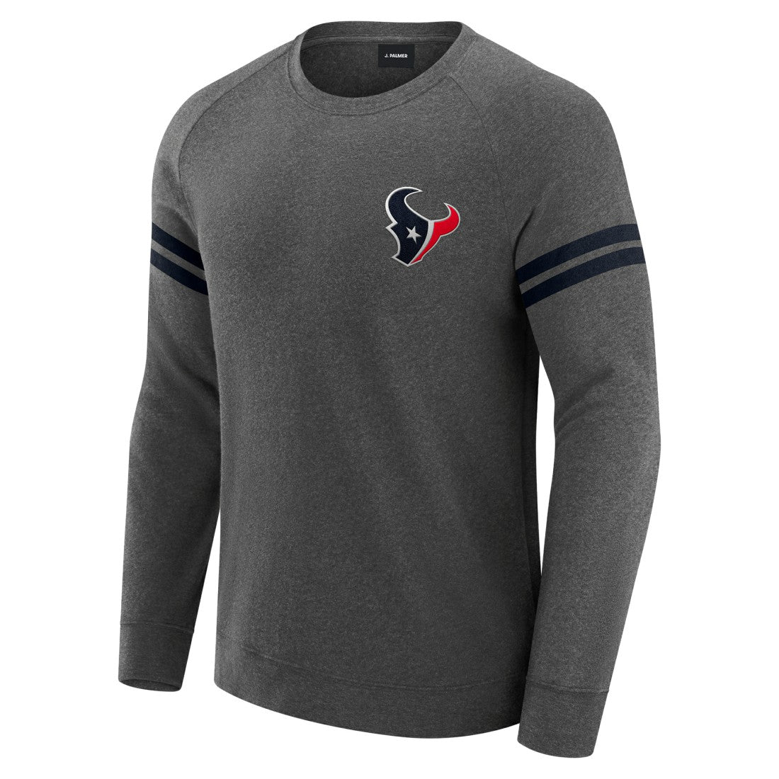 Houston Texans J. Palmer Players Lounge Raglan Tri-Blend Sweatshirt Dark Heather Gray | NFL