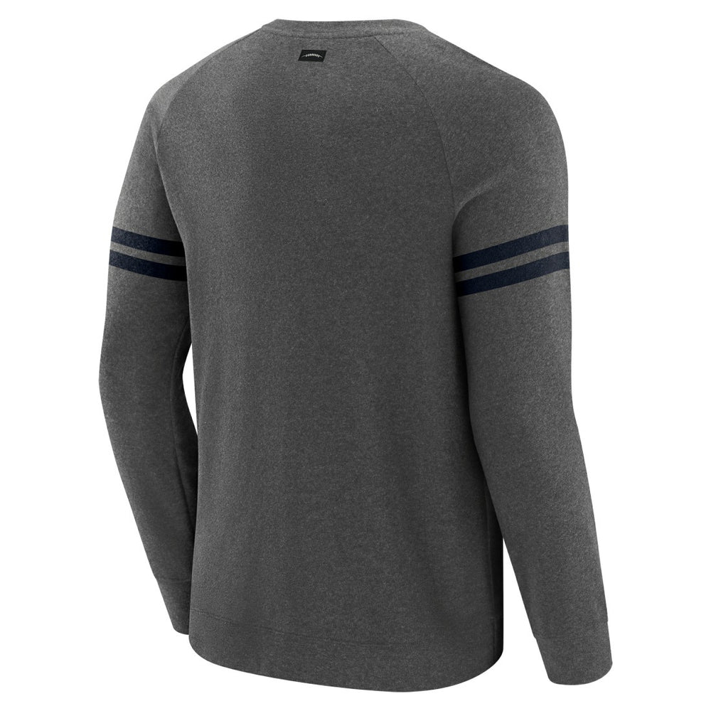 Houston Texans J. Palmer Players Lounge Raglan Tri-Blend Sweatshirt Dark Heather Gray | NFL