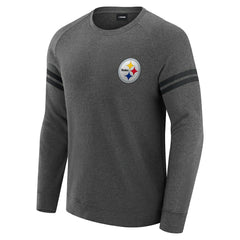 Pittsburgh Steelers J. Palmer Players Lounge Raglan Tri-Blend Sweatshirt Dark Heather Gray | NFL