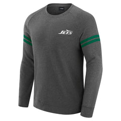New York Jets J. Palmer Players Lounge Raglan Tri-Blend Sweatshirt Dark Heather Gray | NFL