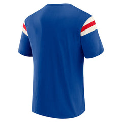 Buffalo Bills Darius Rucker Collection Distressed Throwback Shoulder Stripe T-Shirt Royal | Fanatics