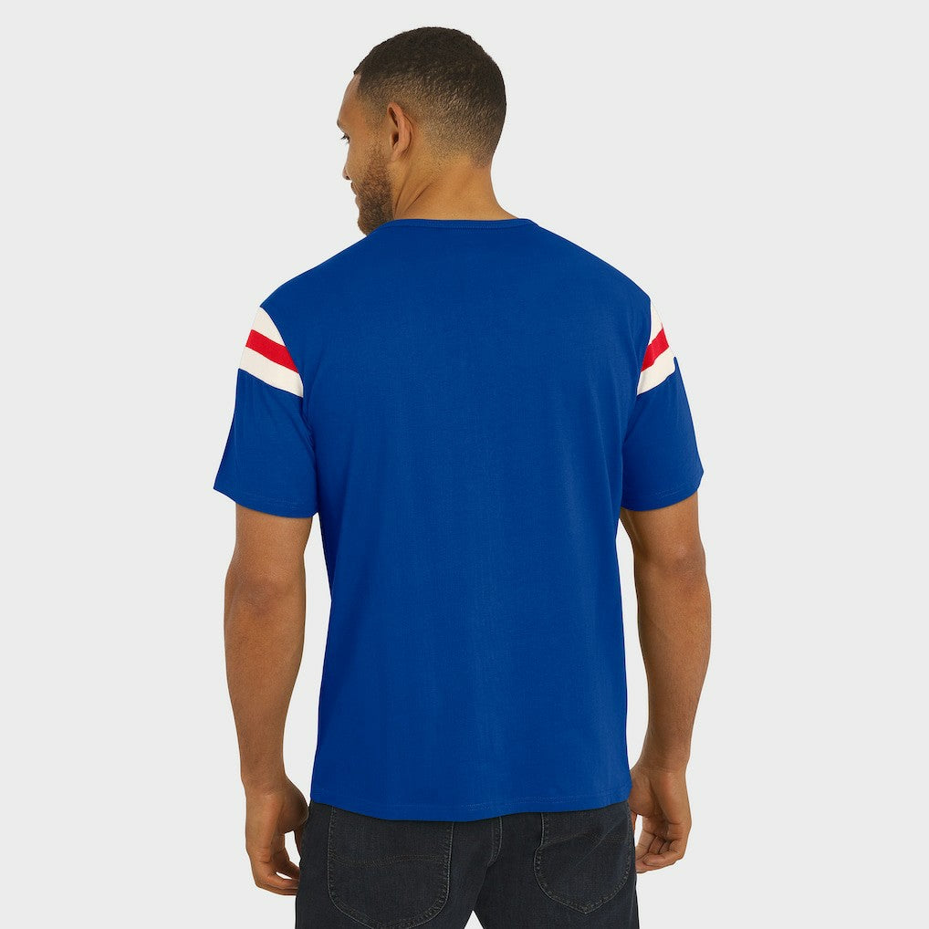 Buffalo Bills Darius Rucker Collection Distressed Throwback Shoulder Stripe T-Shirt Royal | Fanatics