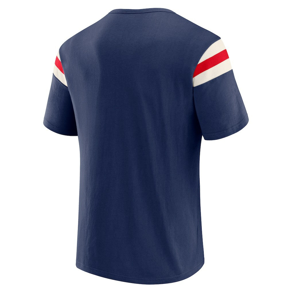 New York Giants Darius Rucker Collection Distressed Throwback Shoulder Stripe T-Shirt Royal | Fanatics