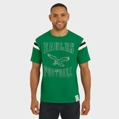 Philadelphia Eagles Darius Rucker Collection Distressed Throwback Shoulder Stripe T-Shirt Kelly Green | Fanatics