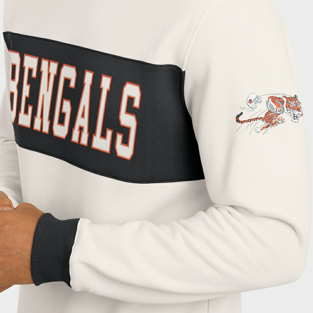 Cincinnati Bengals Darius Rucker Collection Colorblock Pullover Sweatshirt Cream | Fanatics