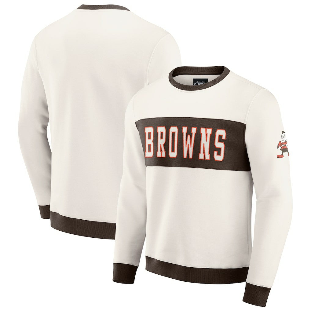 Cleveland Browns Darius Rucker Collection Colorblock Pullover Sweatshirt Cream | Fanatics