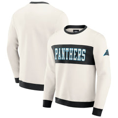Carolina Panthers Darius Rucker Collection Colorblock Pullover Sweatshirt Cream | Fanatics
