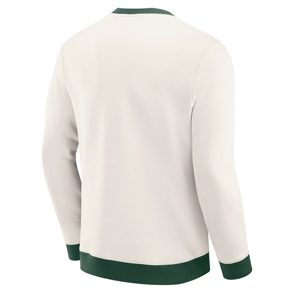 Green Bay Packers Darius Rucker Collection Colorblock Pullover Sweatshirt Cream | Fanatics