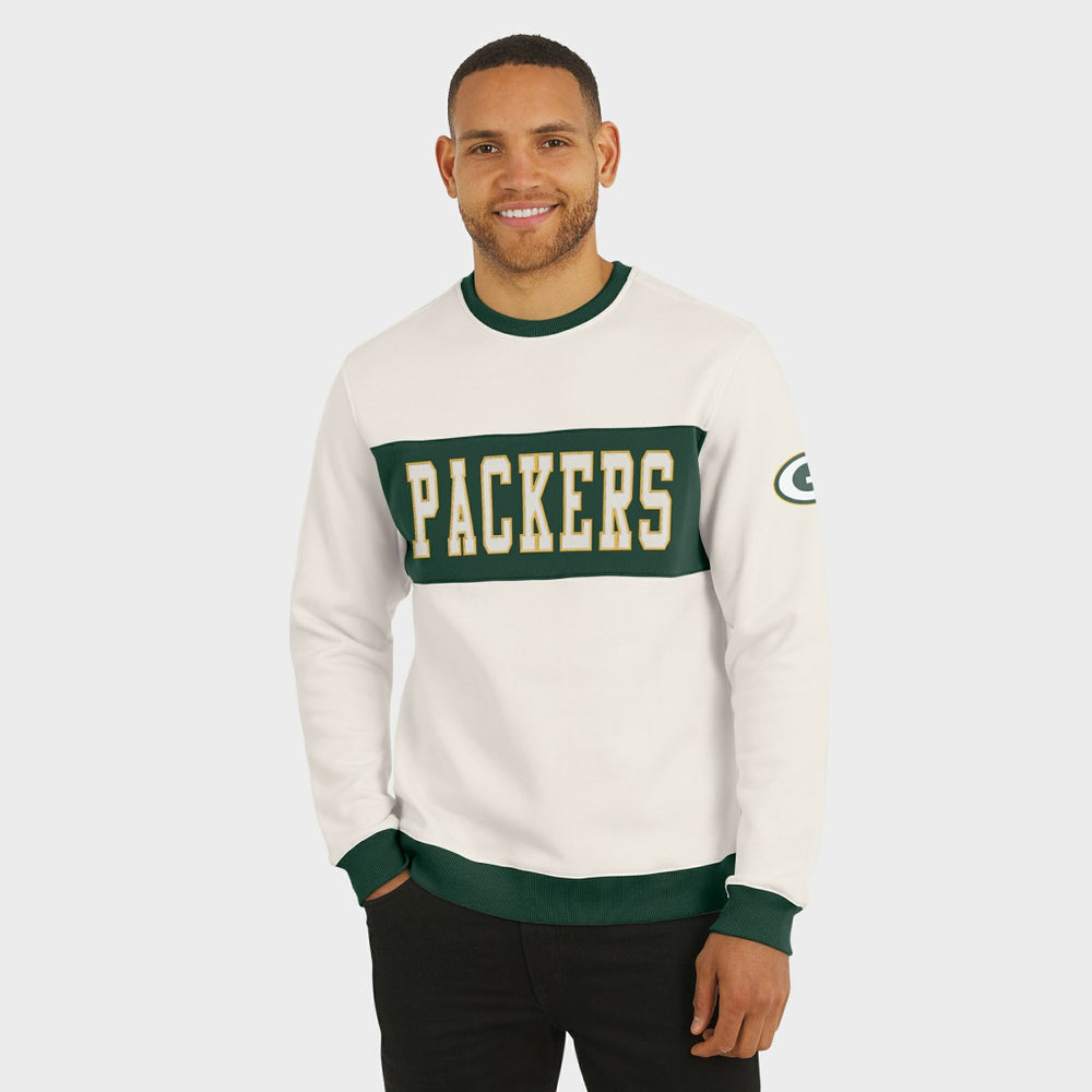 Green Bay Packers Darius Rucker Collection Colorblock Pullover Sweatshirt Cream | Fanatics