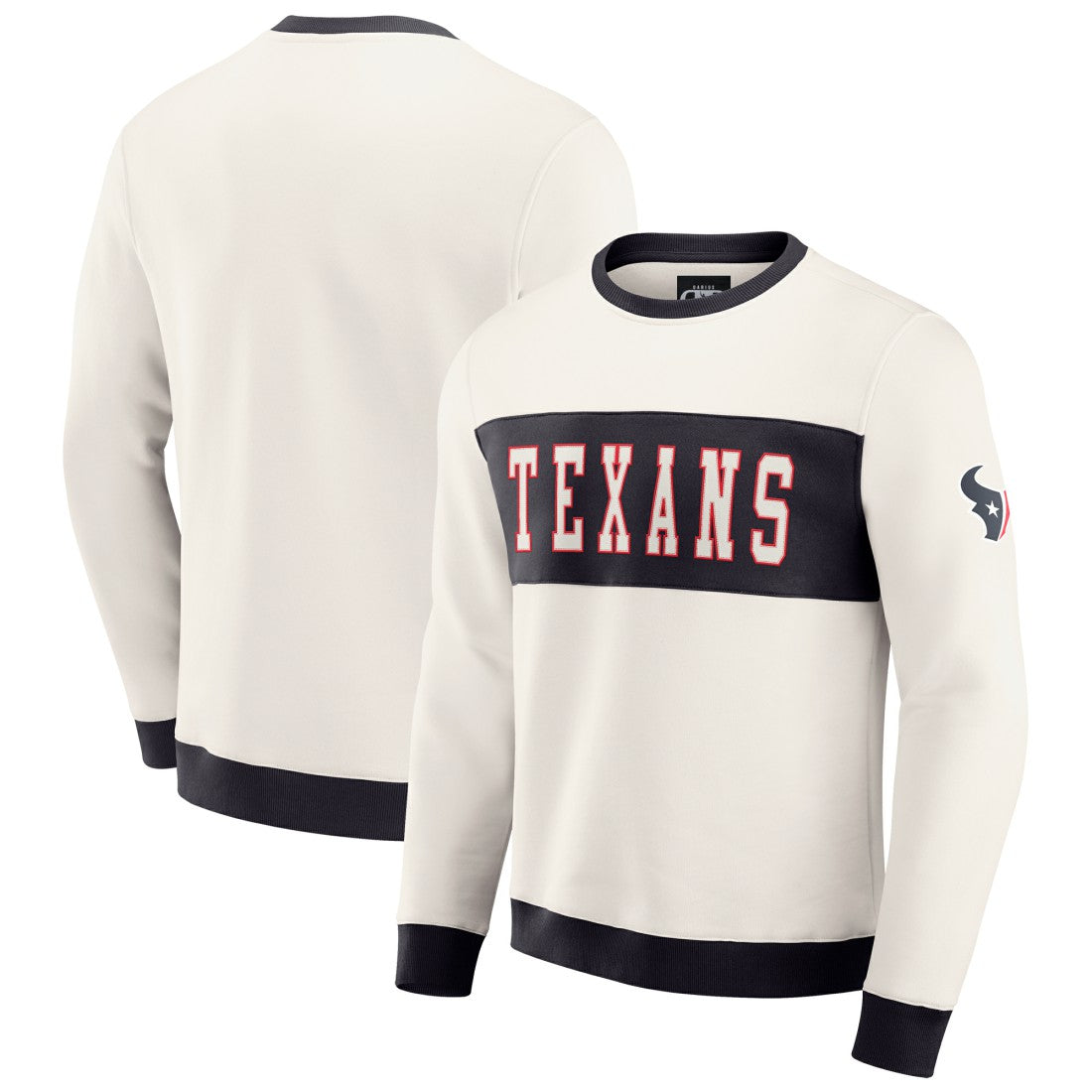Houston Texans Darius Rucker Collection Colorblock Pullover Sweatshirt Cream | Fanatics