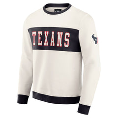 Houston Texans Darius Rucker Collection Colorblock Pullover Sweatshirt Cream | Fanatics