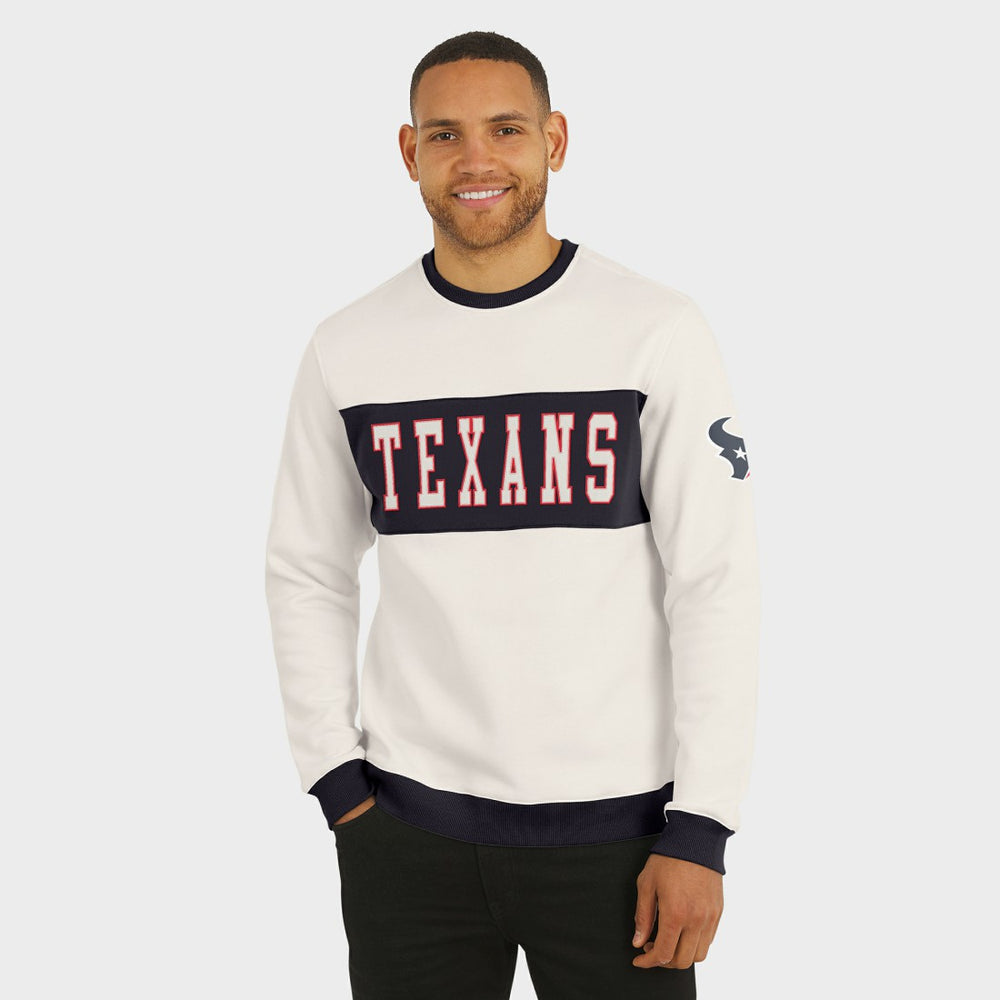 Houston Texans Darius Rucker Collection Colorblock Pullover Sweatshirt Cream | Fanatics