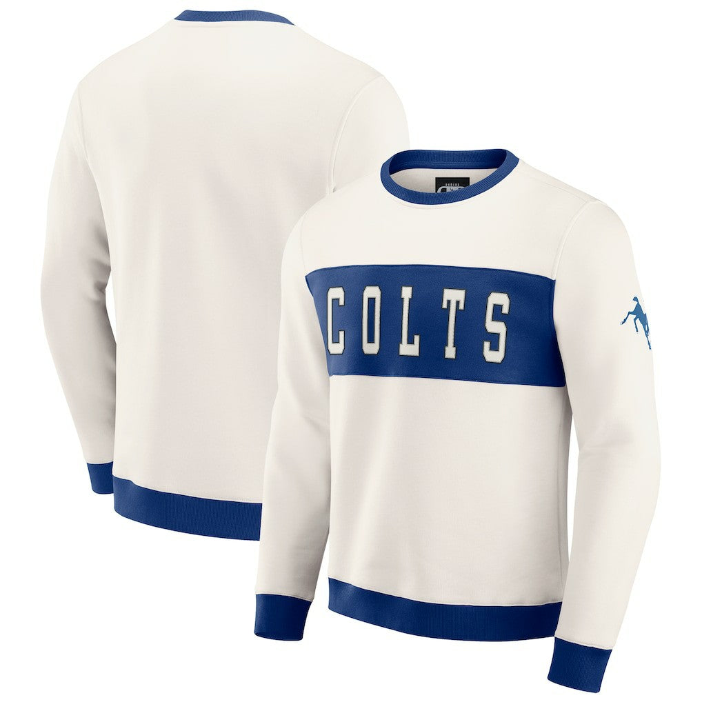 Indianapolis Colts Darius Rucker Collection Colorblock Pullover Sweatshirt Cream | Fanatics